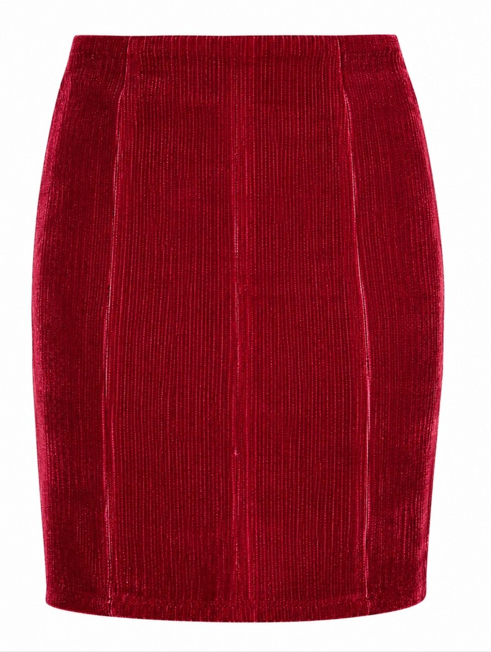 KATE KASIN | NWT Red Stretch Soft Corduroy Pencil Skirt Holiday Festive | L